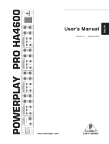 Behringer Powerplay Pro HA4600 User manual