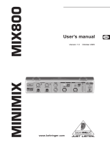 Behringer Minimix MIX800 User manual