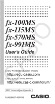 Casio FX-991MS - USER S GUIDE 2 - ADDITIONAL FUNCTIONS User manual