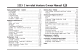 Chevrolet 2003 Venture Owner's manual