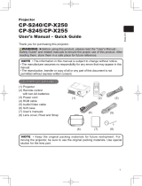 Hitachi CP-X255 User manual