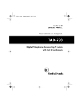 Radio Shack TAD-798 User manual