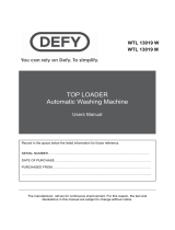 Defy Appliances WTL 13019 W User manual