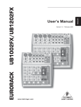 Behringer EURORACK UB1202FX User manual