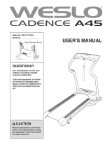 Weslo Cadence 45 Treadmill User manual