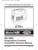 MoistAir MA0800 Owner's manual