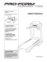 Pro-Form 795 Treadmill User manual