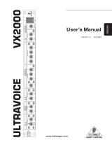 Behringer Ultra-Voice VX2000 User manual