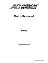 American Dynamics ADTTE User manual