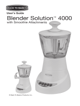 West Bend Back to Basics blender solution 4000 User manual