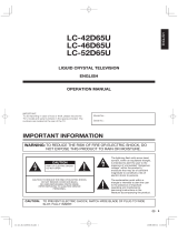 Sharp LC-52D65U Owner's manual