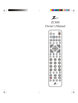 Universal Remote Control ZC800 Owner's manual