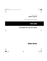 Radio Shack TAD-1003 User manual