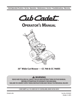 Cub Cadet CC 760 User manual