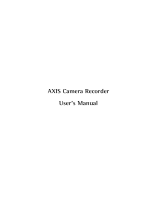 Axis AXIS Camera Recorder User manual