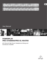 Behringer Powerplay Pro-8 HA8000 User manual