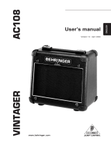 Behringer VINTAGER AC108 User manual