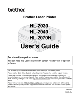 Brother 2070N - B/W Laser Printer User manual
