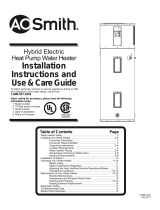 A.O. Smith Hybrid Electric Heat Pump Water Heater Installation guide