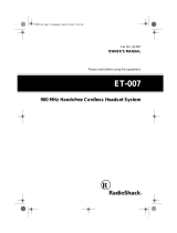 Radio Shack ET-007 User manual