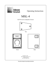 Meyer Sound MSL-4 User manual