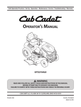 Cub Cadet GTX 2154 Garden Tractor User manual