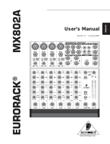 Behringer EURORACK MX802A User manual