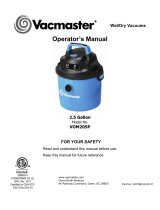 Vacmaster VOM205P User manual