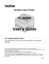 Brother 8050N - B/W Laser Printer User manual