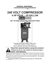 Central Pneumatic 65903 Air Compressor Owner's manual