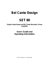 Bel Canto Design SET 80 User manual