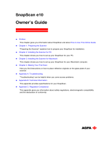 AGFA SNAPSCAN E10 User manual