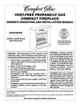 Comfort Glow UNVENTED (VENT-FREE)PROPANE GAS FIREPLACE User manual