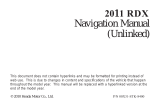 Acura 2011 Acura RDX Navigation Manual