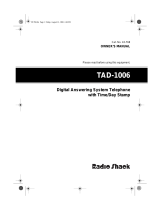 Radio Shack TAD-1006 User manual