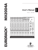 Behringer EURORACK MX2004A User manual