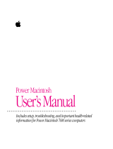 Apple Power Macintosh 7600 Series User manual