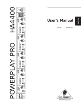 Behringer POWERPLAY PRO A4400 User manual