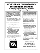 Maytag MDG-30 Installation guide