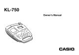 Casio KL750 User manual