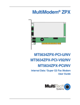 Multitech Zpx Multimodem MT5634ZPX-PCI-V92 User manual