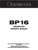 Bryston BP16-DA, BP16-P User manual