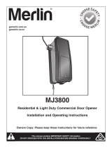 Merlin MJ3800 Operating instructions