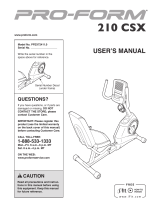 ProForm 210 Csx Bike User manual