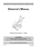 MTD 600 SERIES Owner's manual
