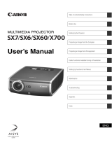 Canon REALiS LCOS SX6 User manual