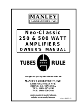 Manley 120 Watt Monoblock Amplifier User manual