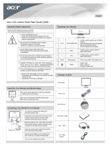 Acer Computer monitor Quick start guide