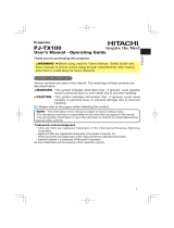 Hitachi PJ-TX100 User manual