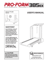 ProForm 385ex User manual